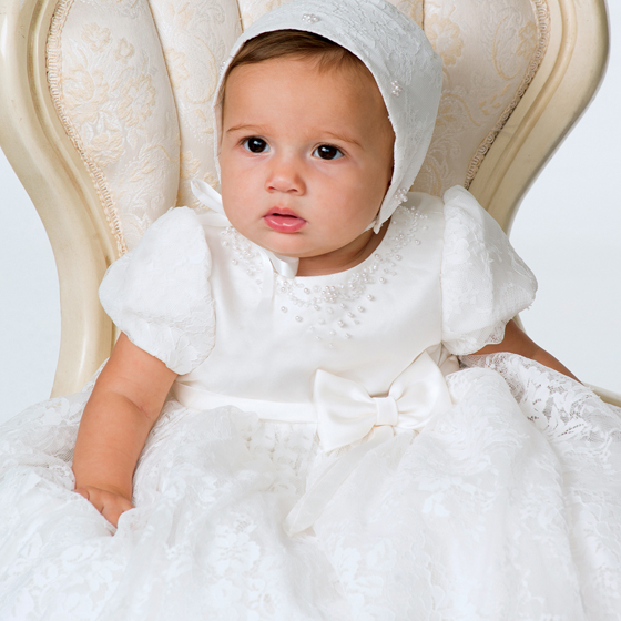 Sarah Louise Christening Gown & Bonnet - 1064